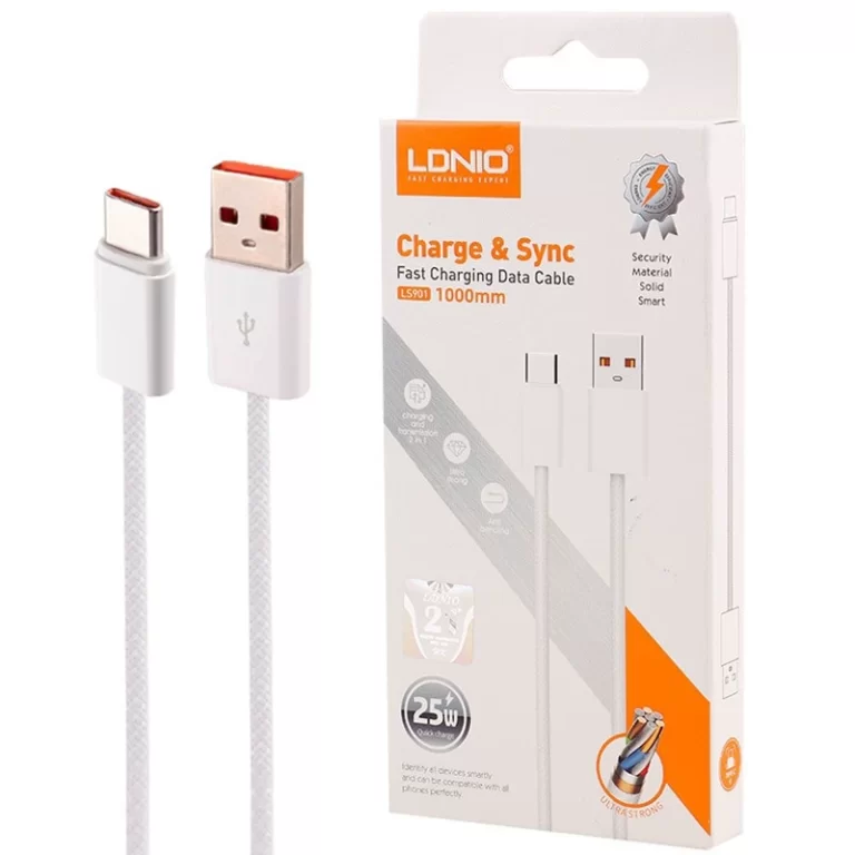 کابل تبدیل USB به Type-C الدینیو مدل LS901 – طول ۱ متر